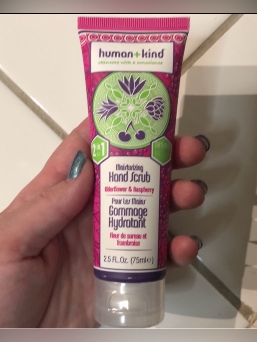 NWT Human+Kind Moisturizing Hand Scrub - Elderflower & Raspberry - Picture 2 of 3